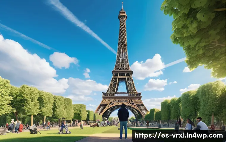 가상현실 여행 플랫폼 비교 - **Prompt 1: Immersive Virtual Travel Experience at a Landmark**
"A young person, approximately 2...